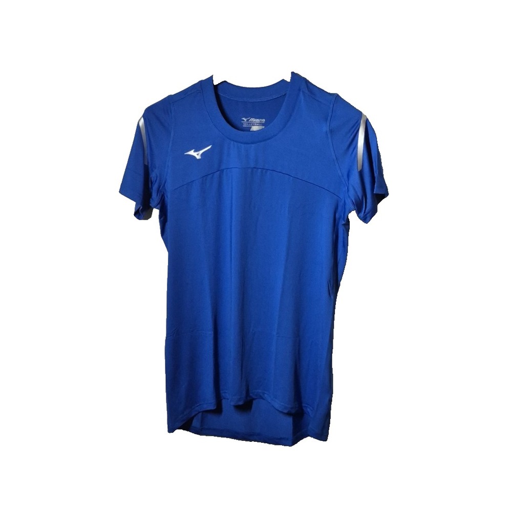 Mizuno Volleyball Shirt Womens Large Royal blue Drylite Short Sleeve NEW